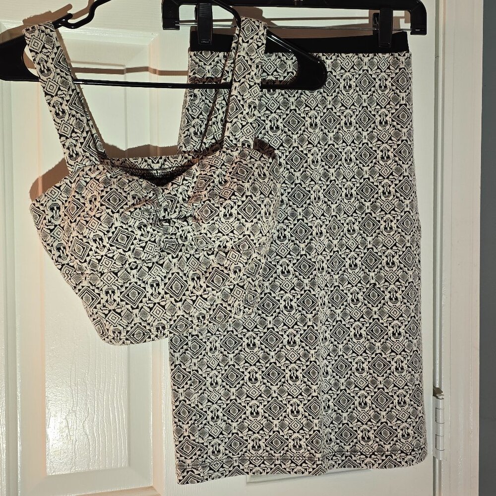 Crop blouse and pencil skirt set